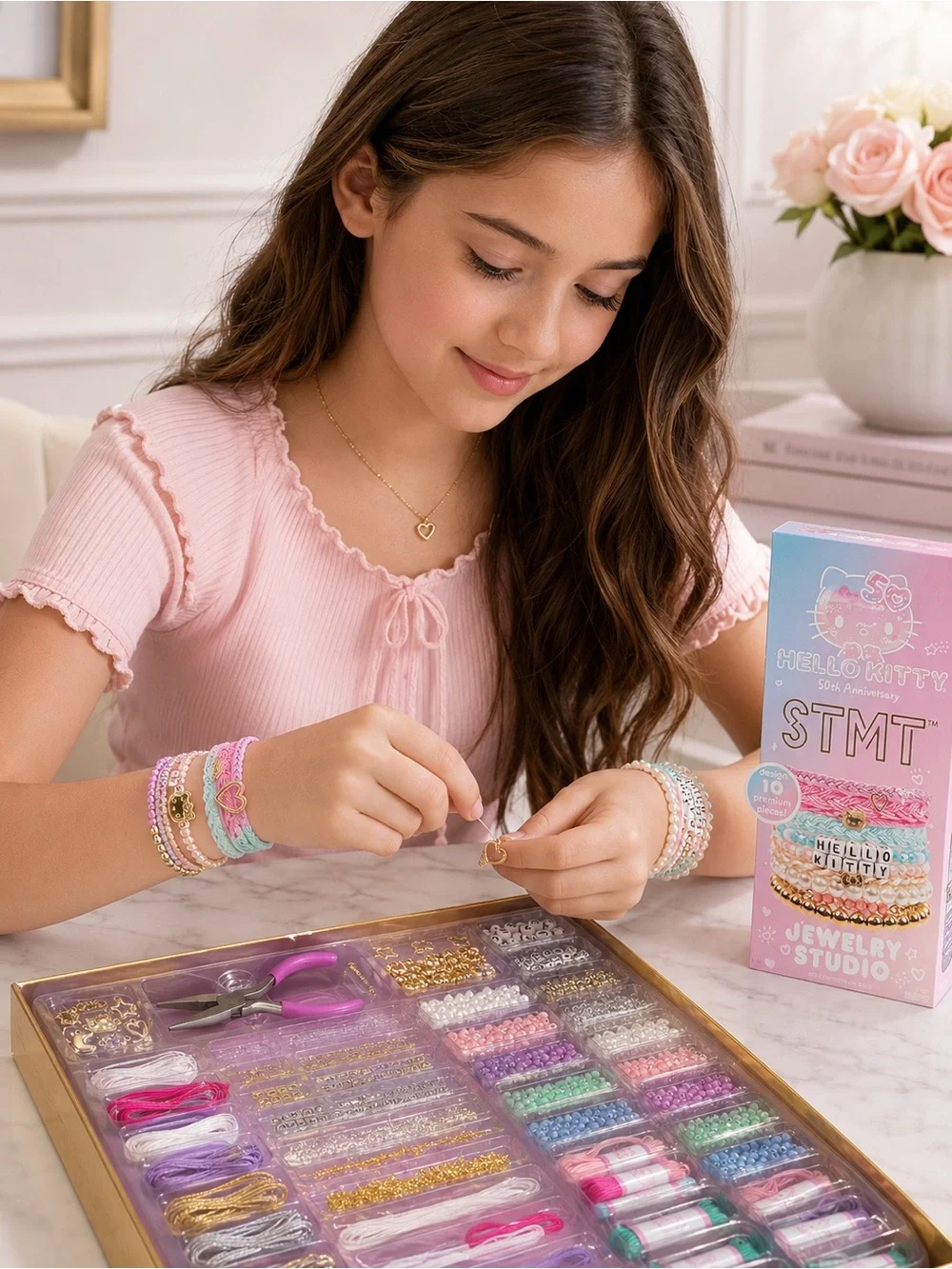 STMT Hello Kitty 50th Anniversary Jewelry Studio Bracelet Kit New